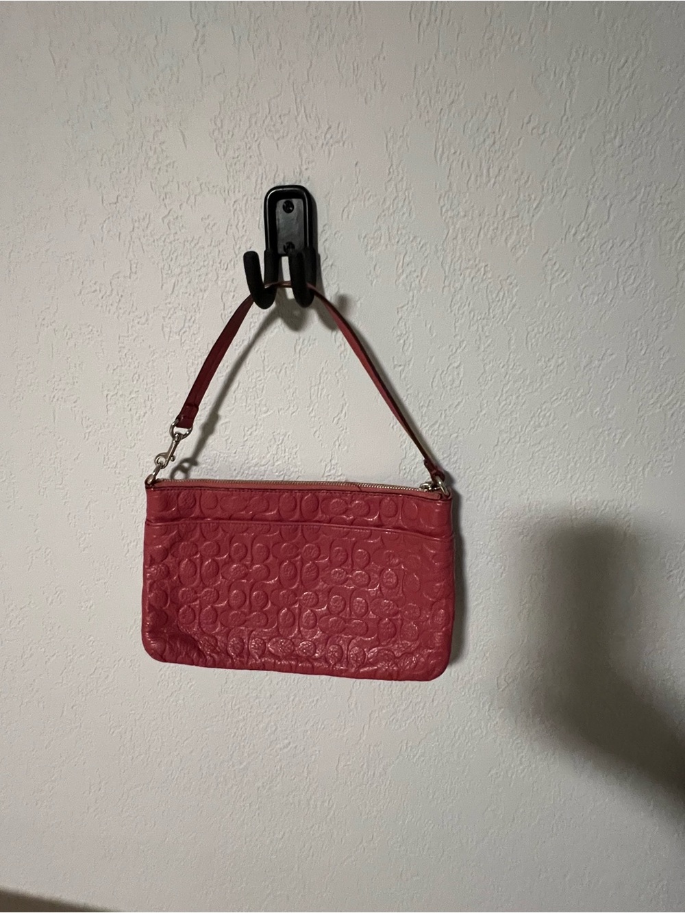 Coach Pink Signature Embossed Shoulder Bag - Picture 2 of 3